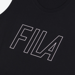 Fila Regular Pit Big Logo less - Naisten Poolopaita - Mustat | FI-32723